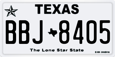 TX license plate BBJ8405