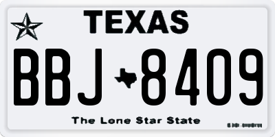 TX license plate BBJ8409