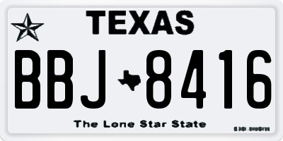 TX license plate BBJ8416