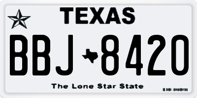TX license plate BBJ8420