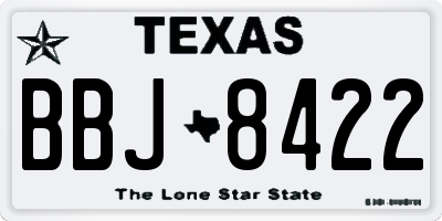 TX license plate BBJ8422