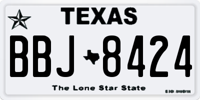 TX license plate BBJ8424