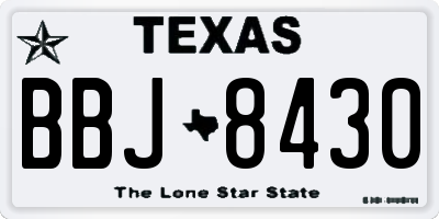 TX license plate BBJ8430