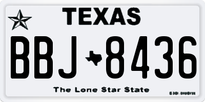 TX license plate BBJ8436
