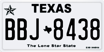 TX license plate BBJ8438