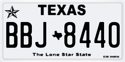 TX license plate BBJ8440