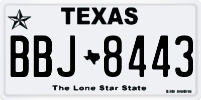 TX license plate BBJ8443