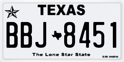TX license plate BBJ8451
