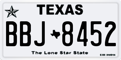 TX license plate BBJ8452