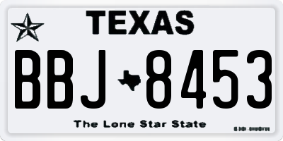 TX license plate BBJ8453