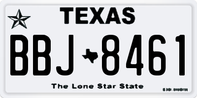 TX license plate BBJ8461
