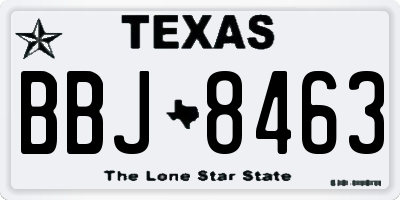 TX license plate BBJ8463