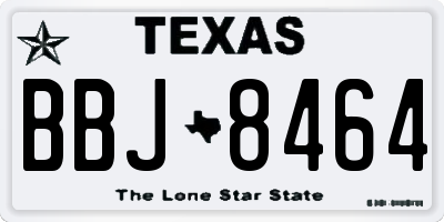 TX license plate BBJ8464