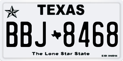 TX license plate BBJ8468