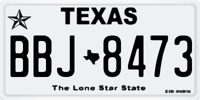 TX license plate BBJ8473