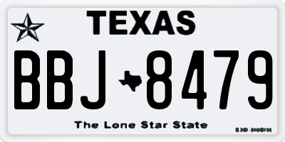 TX license plate BBJ8479