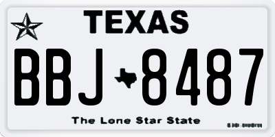 TX license plate BBJ8487
