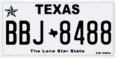 TX license plate BBJ8488