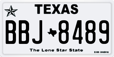 TX license plate BBJ8489