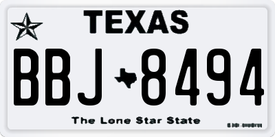 TX license plate BBJ8494
