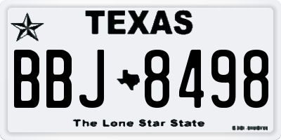 TX license plate BBJ8498