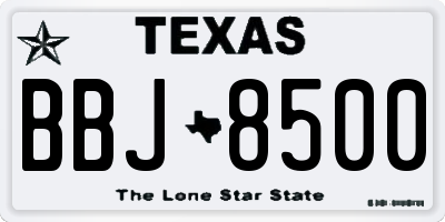 TX license plate BBJ8500