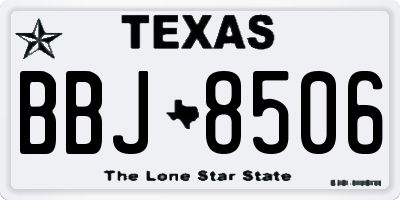 TX license plate BBJ8506
