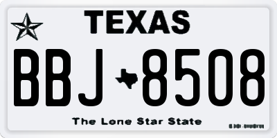 TX license plate BBJ8508