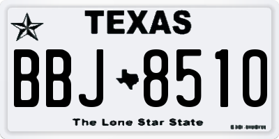 TX license plate BBJ8510