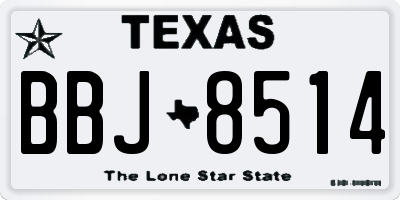 TX license plate BBJ8514