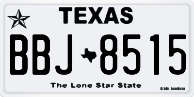 TX license plate BBJ8515