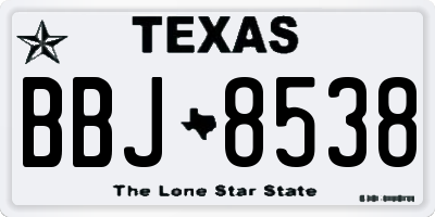 TX license plate BBJ8538