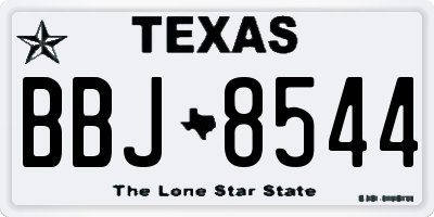 TX license plate BBJ8544