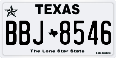 TX license plate BBJ8546