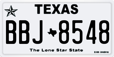 TX license plate BBJ8548