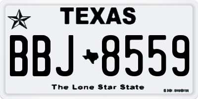 TX license plate BBJ8559