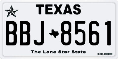 TX license plate BBJ8561