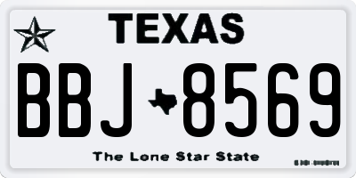 TX license plate BBJ8569