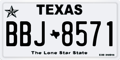 TX license plate BBJ8571