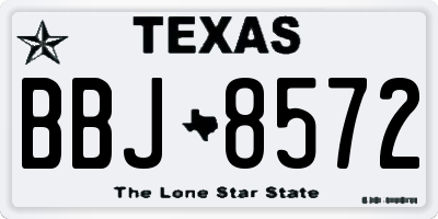 TX license plate BBJ8572