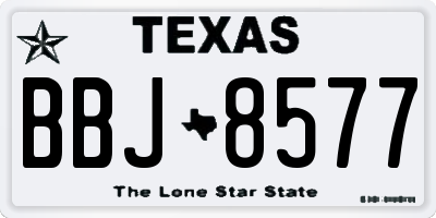 TX license plate BBJ8577