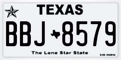TX license plate BBJ8579