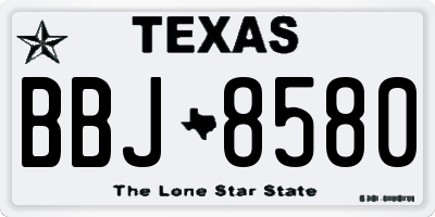 TX license plate BBJ8580