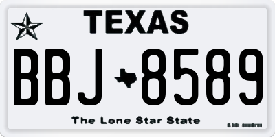 TX license plate BBJ8589