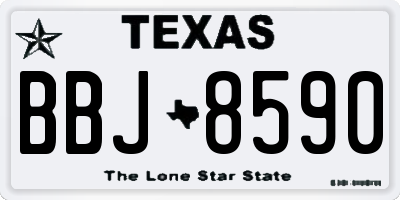 TX license plate BBJ8590