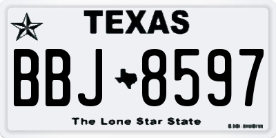 TX license plate BBJ8597