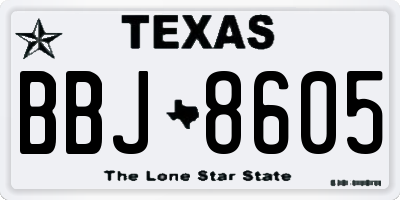 TX license plate BBJ8605