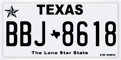 TX license plate BBJ8618