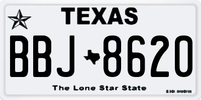 TX license plate BBJ8620