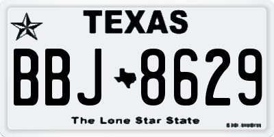 TX license plate BBJ8629